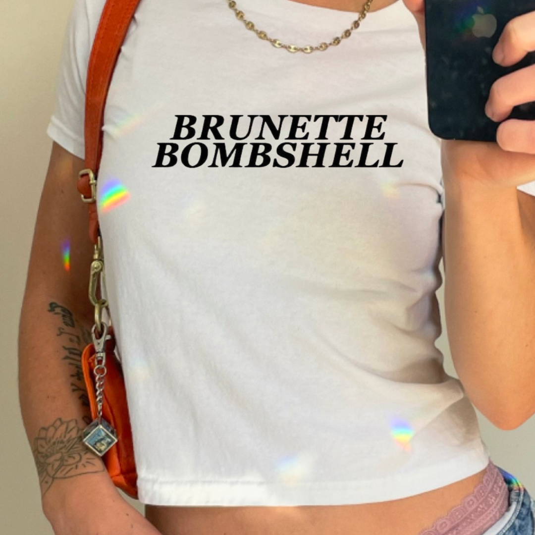 BRUNETTE BOMBSHELL baby tee